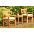 thumbnail image 4 of Grade-A Teak Dining Set: 2 Seater 3 Pc: Noida Round Side Table And 2 Devon Arm Chairs Outdoor Patio WholesaleTeak #51DV0503, 4 of 5