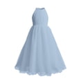thumbnail image 5 of HJYCHN Dresses for Girls Halter Neck Mesh Maxi Gown with Ruched Bodice and Flowing Skirt for Kids Dress 2-3 Years, 5 of 5