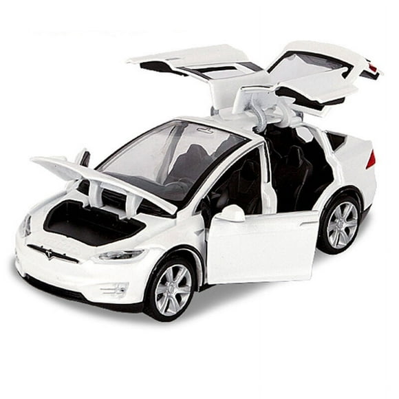 1:32 Scale Tesla Model X 90D SUV Diecast Model Car Toy with Sound & Light - White Collection Edition - Perfect Birthday Gift for Father/Boyfriend
