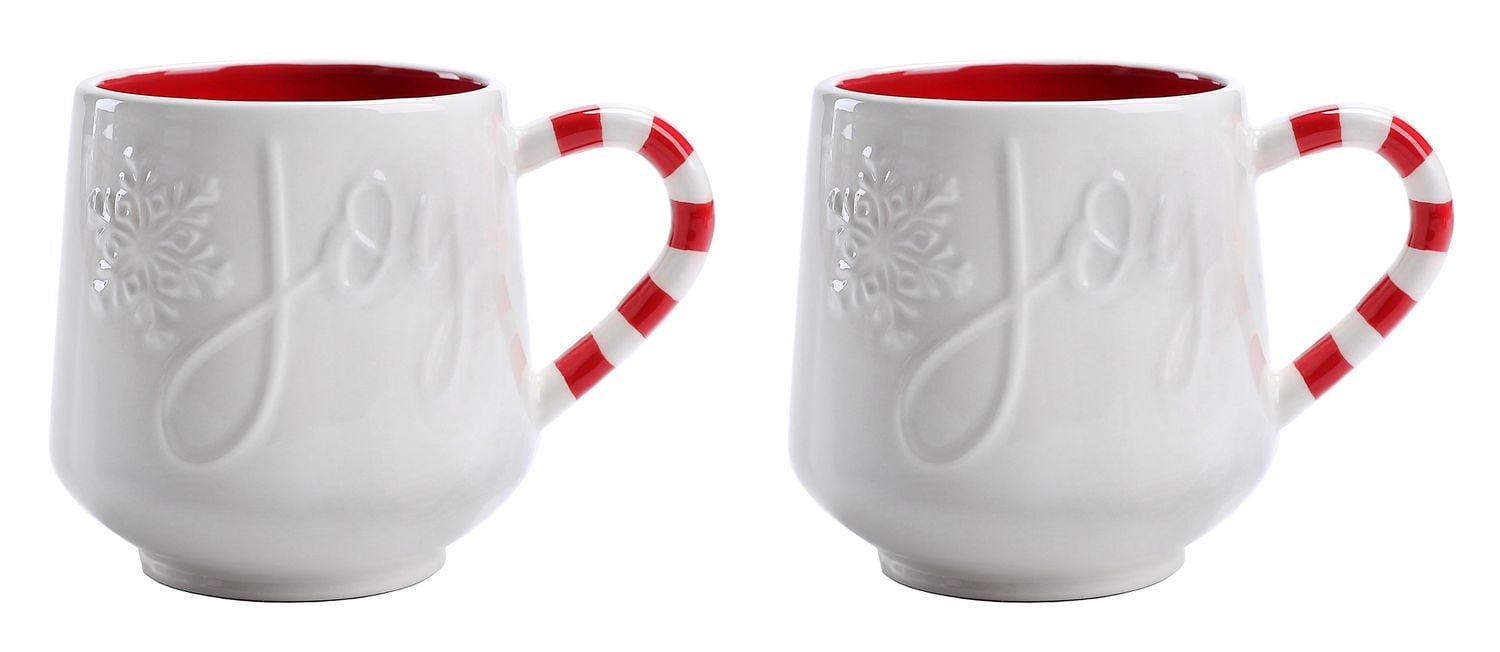 Holiday Time Embossed Mug, 2-Piece