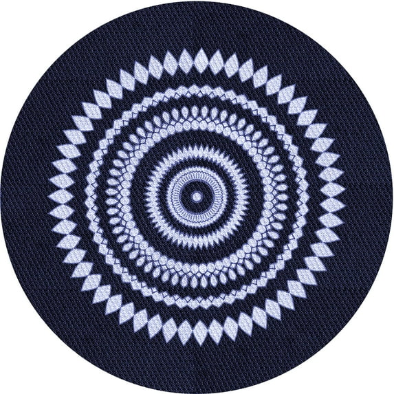 Ahgly Company Indoor Round Patterned Periwinkle Purple Area Rugs, 3' Round