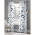 thumbnail image 4 of Blue Botanical Sheer Curtains 84 Inch Length 2 Panels Set, Watercolor Spring Floral Summer Leaf Voile Window Treatment Rod Pocket Curtains Sheers Drapes for Bedroom/Living Room/Kitchen 52"x84"x2, 4 of 7