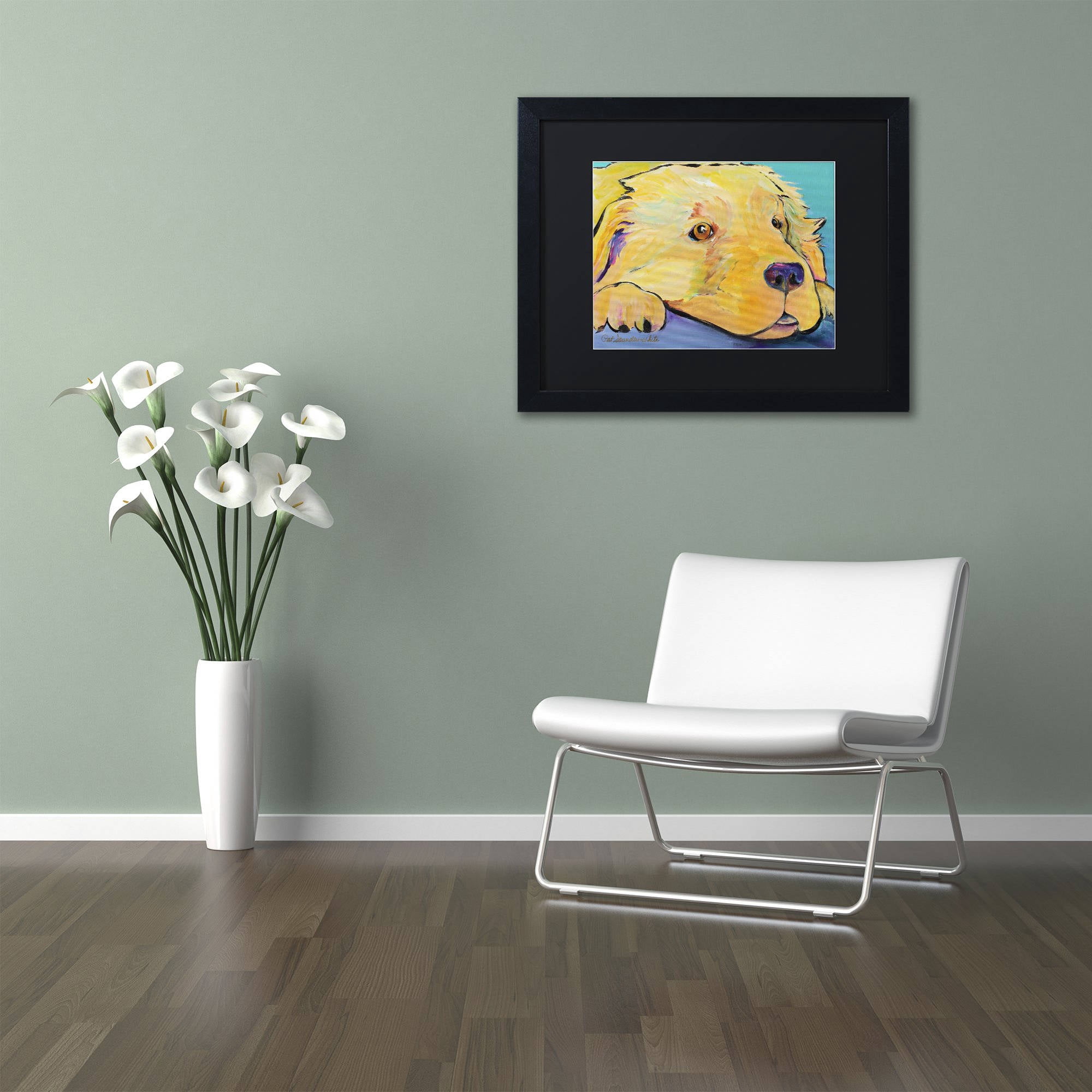 Trademark Fine Art "Baby" Canvas Art by Pat Saunders-White, Black Matte, Black Frame