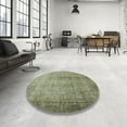 thumbnail image 3 of Ahgly Company Indoor Round Mid-Century Modern Olive Green Oriental Area Rugs, 5' Round, 3 of 6