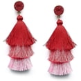 thumbnail image 1 of Colorful Layered Tassel Earrings Bohemian Tiered Tassel Stud Dangle, 1 of 2