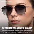 thumbnail image 2 of Grinderpunch Women’s Square Aviator Sunglasses Polarized UV400 Gradient Lens Lightweight Fashion Driving Outdoor - Gunmetal / Gunmetal Gradient, 2 of 7