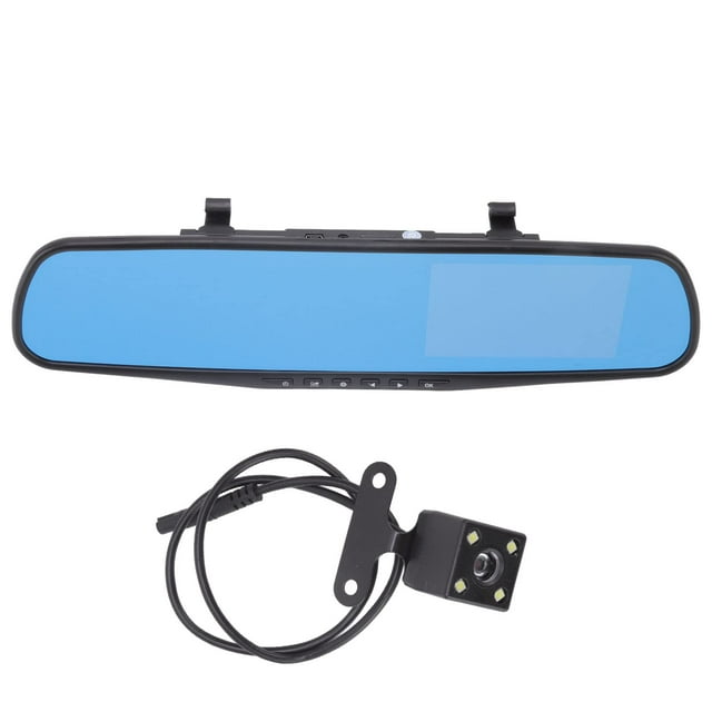 Luqeeg Cámara de Tablero de Espejo Retrovisor, Cámara de Espejo Retrovisor Inteligente Full HD con Pantalla de 4,3 Pulgadas, 1080P, Gran Angular de 170°, Tecnología WDR, Sensor G