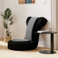 thumbnail image 1 of Costway Lazy Sofa Chair with Adjustable Headrest & Backrest, Sponge Padded Seat,Metal Frame Black + Gray, 1 of 9