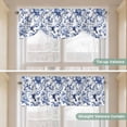 thumbnail image 6 of Vintage Dark Tie Up Window Valance Blue Flowers Leaf Hummingbird Rustic Tie-up Valance for Kitchen Windows Adjustable Small Curtain Balloon Shades for Kitchen Bathroom Cafe 42x12inch, 6 of 9