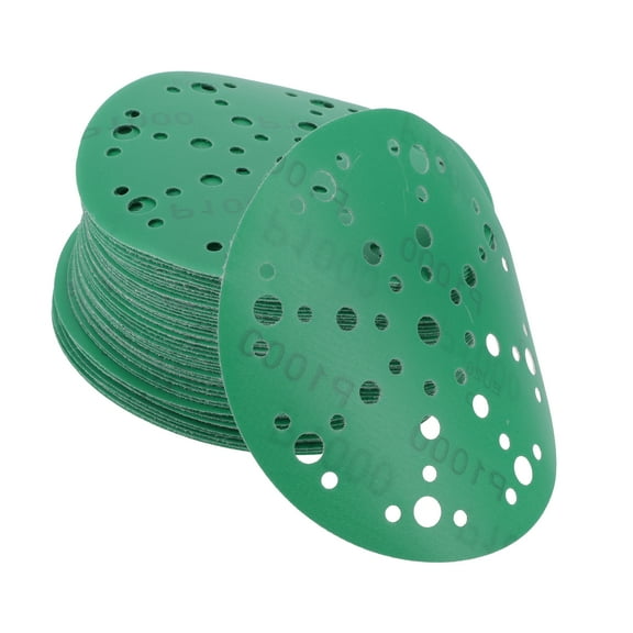Sanding Discs 6 Inch 49 Hole 1000 Grit Round Hook and Loop Sandpaper Aluminum Oxide Green 50 Pcs