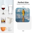 thumbnail image 4 of KLL Drink Coasters Set Square of 4,PU Leather Absorbent Coasters Set Decorative Coffee Cup Coasters Housewarming Gift for Home Decor-Monk Walking On Water, 4 of 5