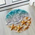 thumbnail image 5 of Latch Hook Rug Kit Beach Starfish and Shells Stamped Handmade Round Shape Carpet Crochet Yarn Craft DIY Hook and Latch Door Mat Tapestry for Christmas Home Floor Decor 50x50cm(5), 5 of 7