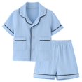 thumbnail image 1 of Biniduckling Pijamas De Bebé Pijamas Cortos De Verano Para Niñas Pequeñas Y Niños 3T Azul, 1 of 5