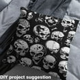 thumbnail image 2 of Homewish Gothic Theme Fabric by the Yard 2 Yard,Halloween Skull Room Decor Fabric by the Yard,White Black Fabric for Sewing For Boys Girls,Luxury Bedroom Decor, 2 of 6