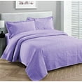 thumbnail image 2 of Elegant Home Decor Deluxe Embossed Floral Striped Solid Color Coverlet Queen/Full, 2 of 3