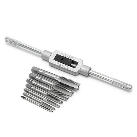 

8 Pcs Hand Screw Thread Metric Plug Tap Set M3-M12 With Adjustable Tap Wrench