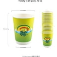 thumbnail image 2 of Cheerland 20 Pack 12 oz Green Rainbow Clover Lucky Paper Cups for St. Patrick's Day Party, 2 of 6
