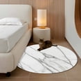 thumbnail image 2 of Round Rugs 4Ft, Marble White Round Area Rug Washable Indoor Throw Carpet, Ombre Grey Modern Minimalist Soft Non Slip Circle Rug for Kitchen Nursery Room Home Decor Aesthetic, 2 of 8