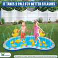 thumbnail image 6 of Bundaloo Baby Splash Pad for Toddlers - Inflatable Mat with Sprinklers, Attaches to Most Garden Hoses - Summer Fun Outdoor Kiddie Wading Pool (Blue with Ducks), 6 of 8