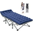 Slsy 2 Pack Adults Folding Camping Cot With 2 Sided Mattress & Carry Bag, Folding Tent Cot Bed