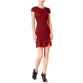 thumbnail image 1 of Kensie Vestido camisero teñido espacial para mujer, rojo, grande Kensie Camisa de vestir, 1 of 2