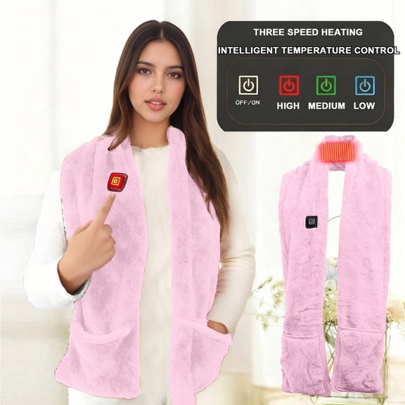 Ahabrexf Scarfs for Women,Intelligent Usb Heated Winter Shawl with Three-Speed Temperature Control