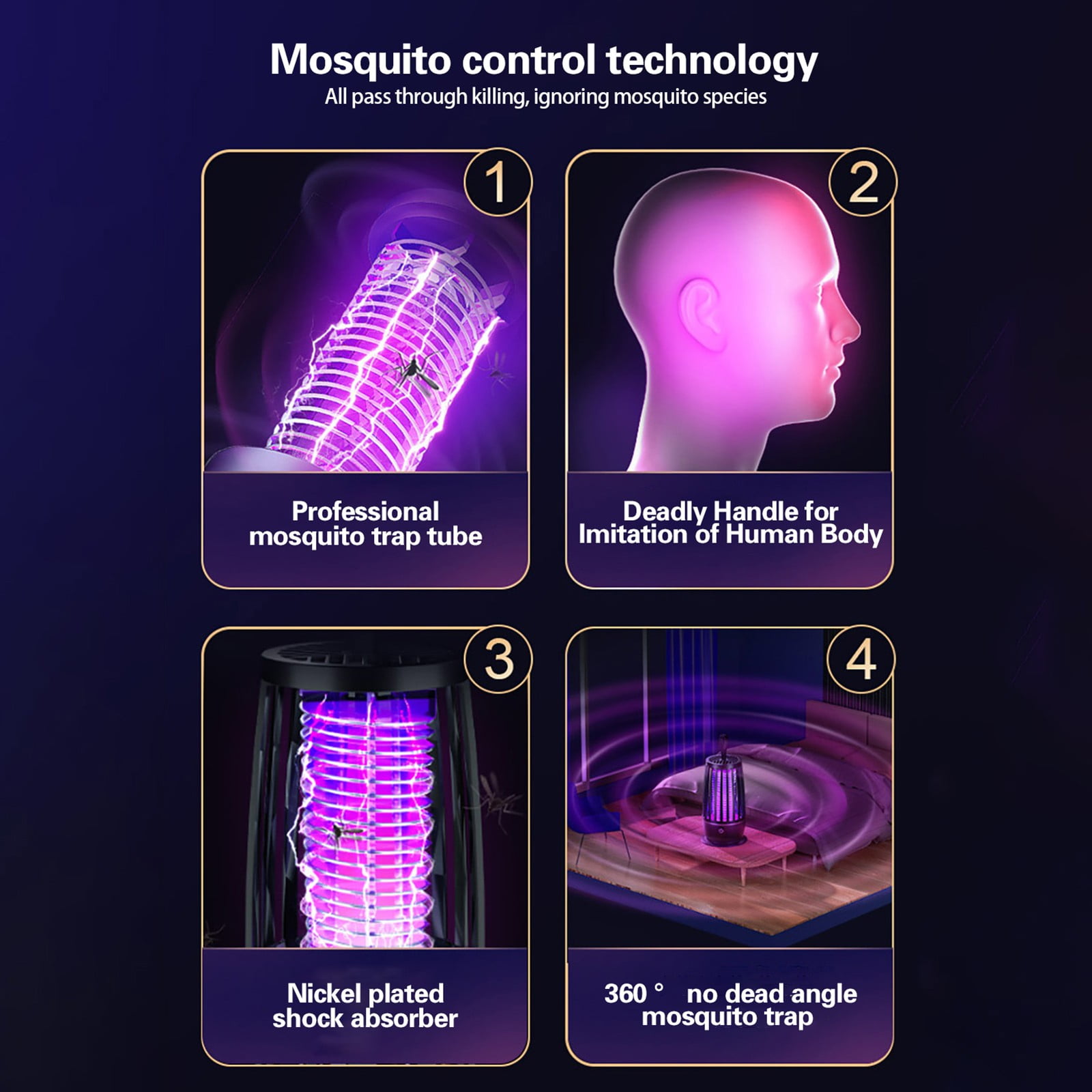 Mosqishock Mosquito Lamp,Mosquishock Mosquito Shock,Mosqishock 2 in 1 Portable Cordless Outdoor Waterproof,Mute USB Rechargeable Lighting,for Home,Camping,Picnic(1Pcs-White)