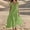 Green#02, variant on Dresses for Women Cotton Linen Print T Shirts Dress Summer Casual V-Neck Short Sleeve Beach Long Dresses Comfortable Loose Sundress Maxi Dresses