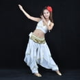 thumbnail image 1 of Pantalones Harem de Danza de Vientre Pierna Ancha traje Latino Blanco Hugo Pantalones de harén de danza del vientre para mujer, 1 of 8