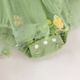 thumbnail image 6 of ZEHJUHAN Baby Girl Tulle Romper Summer Bodysuit with Flutter Sleeves Floral Embroidery Cake Smash Outfit First Birthday Photo Shoot Green，0-3M, 6 of 7