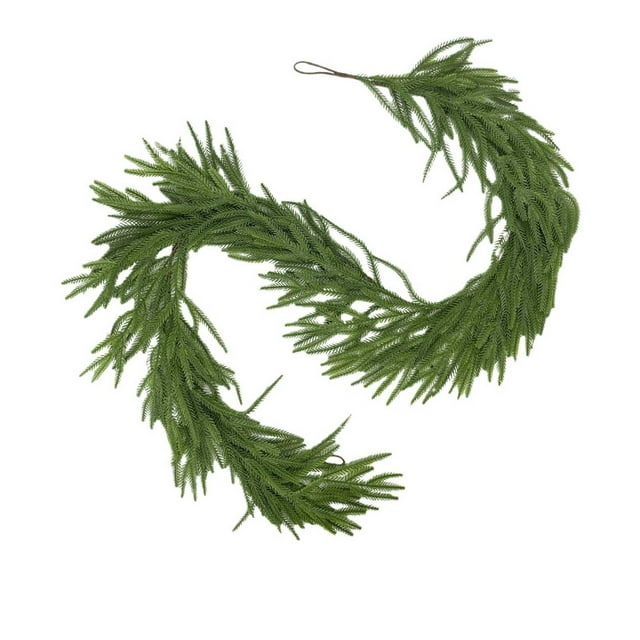 RoamHome Noël Rattan - Fourchette 71 Po Plastique Naturel Rattan pour Décoration Maison, Verdure Réaliste pour Cheminée, Mur, Utilisation Intérieure/extérieure, Parfait pour Fêtes de Noël