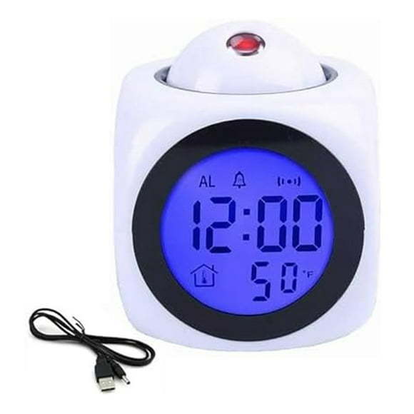 Reloj Electrónico de Proyección, Reloj Inglés Reloj de Proyección Reloj Despertador Multifunción, Reloj Despertador de Proyección LCD