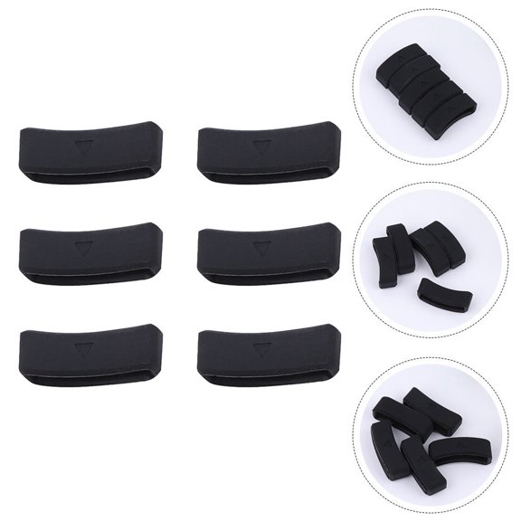 OUNONA  6 Pcs Silicone Watch Bands Parts Retainer Rings Replacement for Black