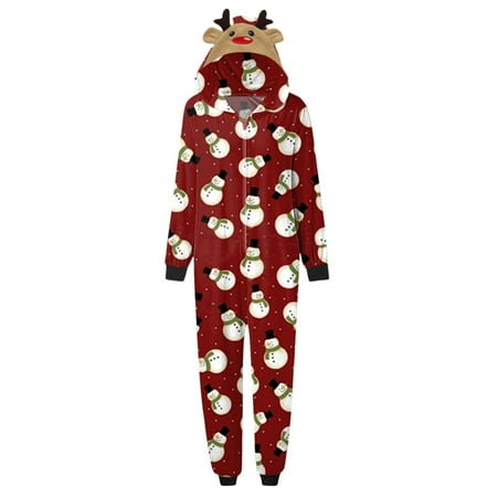

ketyyh-chn99 Plaid Pajama Family Set Christmas Parent Child Jumpsuit Home Clothes Mother Style Penguin Pajamas for Family