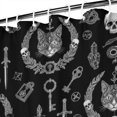 thumbnail image 3 of Black White Gothic Cat Skull Key Pattern Shower Curtain 84"x72" ,Bathroom Decorative Shower Curtains Set with 12 Hooks,Modern Waterproof Washable Shower Curtain, 3 of 6