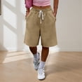 thumbnail image 2 of XIAOCHA Womens Drawstring Waist Casual Shorts Loose Comfortable Sweat Shorts with Pockets,Brown, 2 of 4