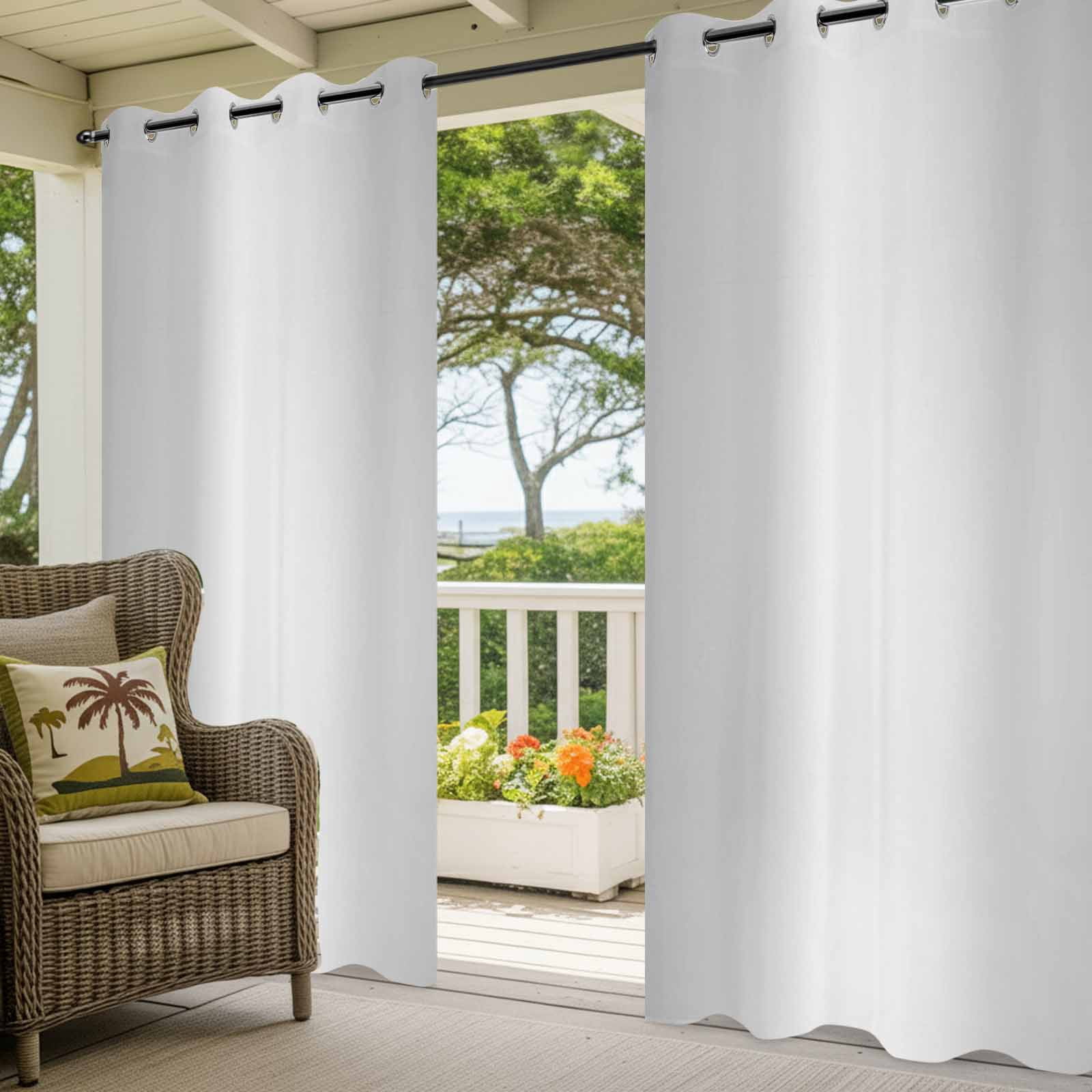 Grey Ombre Outdoor Curtains for Patio, Modern Abstract Art Gradient Minimalist Sunshade Privacy Drapes Grommet Waterproof Outside Curtains for Porch/Cabana/Balcony 54"x 108", 1 Panel