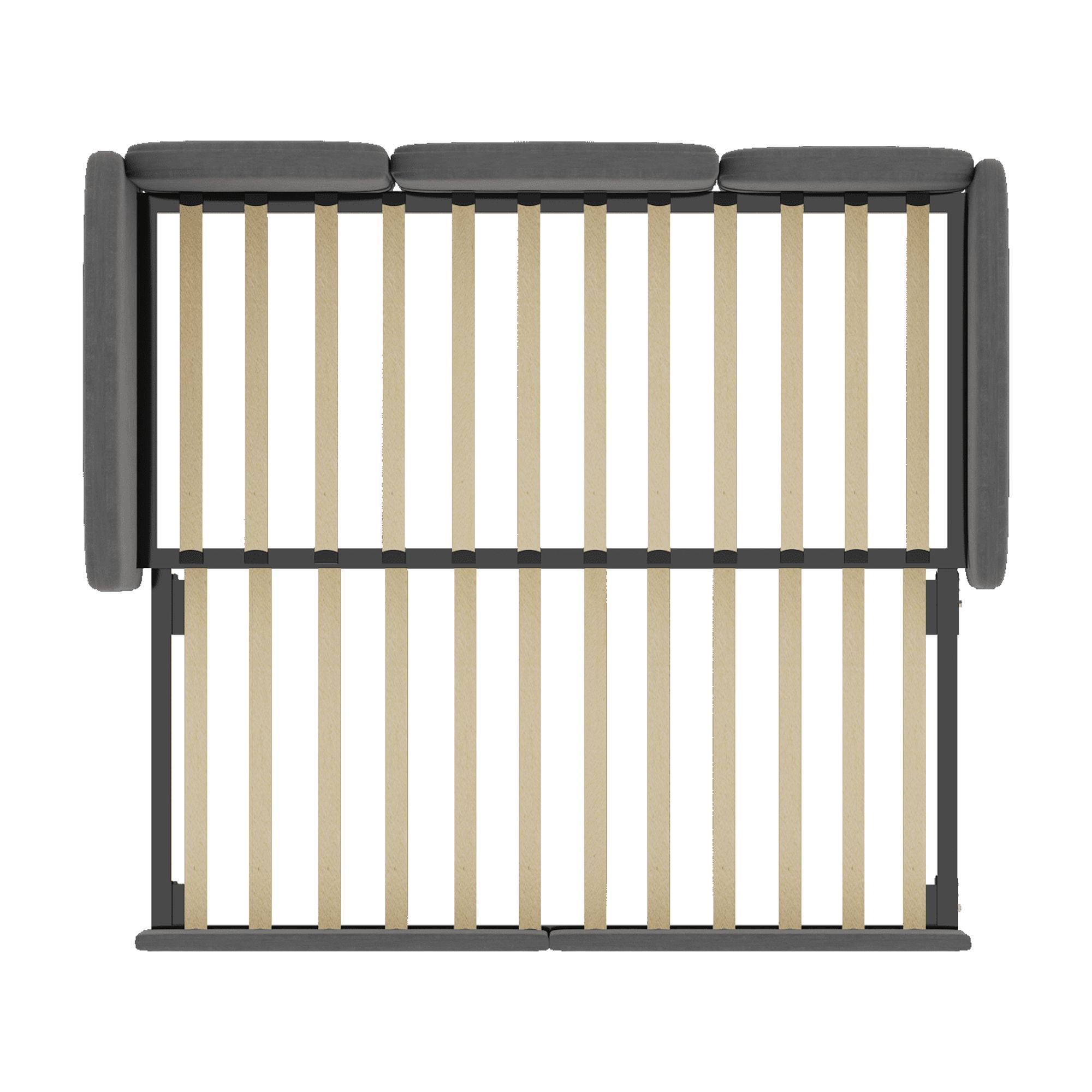MAYEERTY Velvet Upholstered Daybed, Modern Sofa Bed Daybed Frame Twin Size Bed frames With An Another Bed frame Beige
