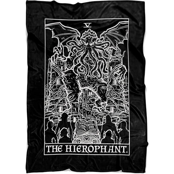 The Ghoulish Garb The Hierophant Tarot Card Terror Tarot Shadow Edition Blanket 60" x 50"