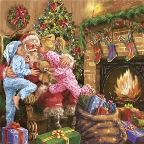 European Excellency Santa at Home Christmas Decoupage Lunch Paper Napkins
