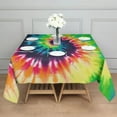 thumbnail image 3 of Colorful Tie Dye Pattern Square Tablecloth,Waterproof Square Table Cover,Wipeable Spillproof Washable Table Cover for Home Kitchen Party Decor 42"X42"(107x107cm), 3 of 6