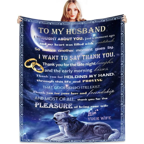 Gifts to My Husband Blankets from Wife Ultra-Soft Micro Fleece Throws Blanket for Best Husband Birthdays Anniversary Wedding Gifts Fathers Day Blanket Bedding Travel