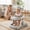 Grey, variant on LHUAI 5-in-1 Baby Walker With Bouncer, Removable Footrest, Feeding Tray & Music, Foldable & Adjustable Activity Walker For Boys And Girls, Toddler Infant, Pink