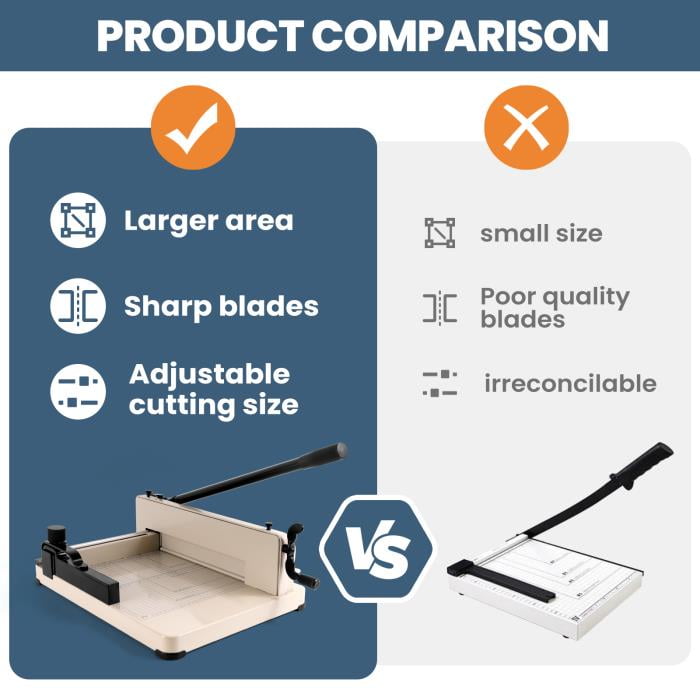 Heavy Duty Manual A4 Paper Cutter, Industrial Commercial Guillotine Paper Cutter, 400 Sheet Large Capacity, 1.6 in Thickness, Heavy Duty Paper Cutter, Company, Crafting Cardstock