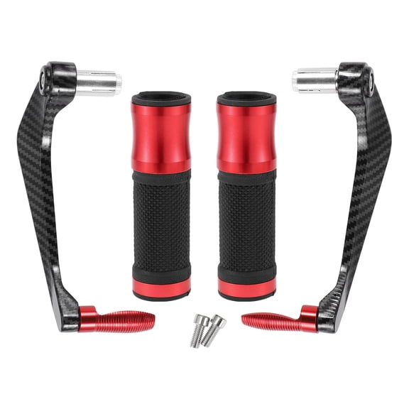 Unique Bargains 7/8" 22mm 15/16" 24mm Motorcycle Hand Grips Cover Kit Non Slip Aluminum Alloy Rubber Handlebar Grips for Motorcycle Scooter Bicycle ATV Red