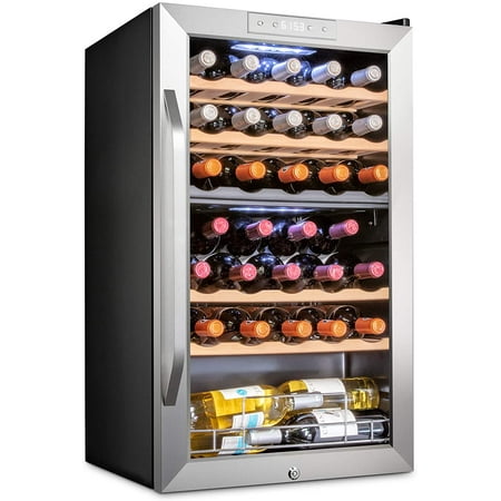 Ivation  33 Bottle  Refrigerator W/ Lock  Silver