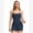 Navy Blue, variant on IBTOM CASTLE 2 Pieces Workout Sets for Women, Cross Back Tank Top Matching High Waist Biker Shorts, Gym Yoga Pilates Outfits S Yellow