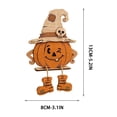 thumbnail image 2 of Wooden Halloween Pumpkin Decoration 6 in - Natural Wood Tabletop Ornament Sign Accent Display for Fireplace Mantel Shelf Tiered Tray Fall Harvest Decor Accent, 2 of 7