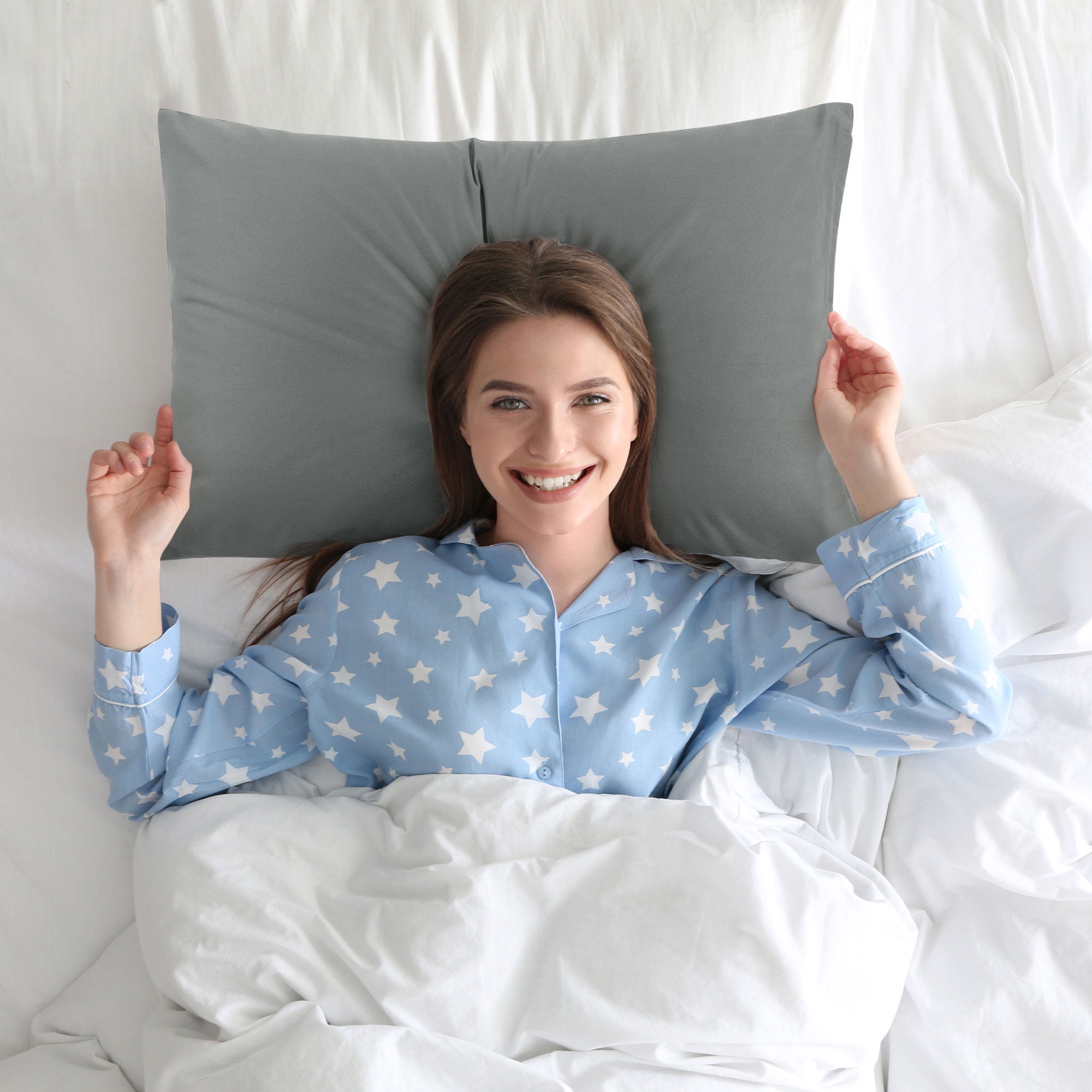 Unique Bargains 2-Piece Soft Microfiber Pillowcases, Standard, Grey