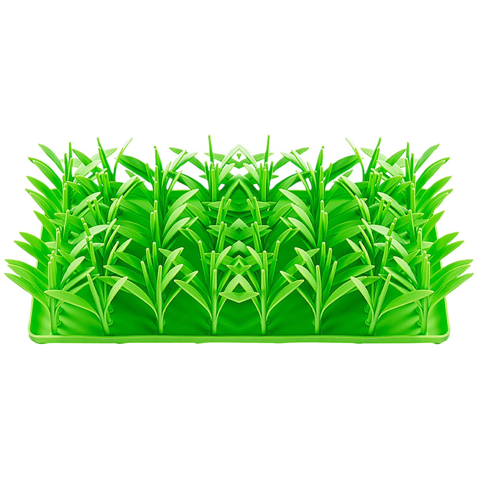 Silicone Grass Mat for Cats,Slow Food Cat Grass Mat for Indoor Cats,Foraging Snuffle Mat for Dog/Cat,Interactive Enrichment Cat Mat(6.6"×14.2",Green)
